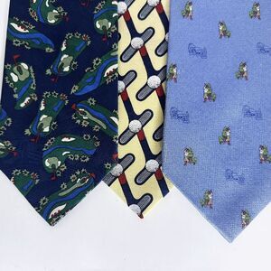 Sky bend Golf Tie‎ Croft And Borrow Vintage Set Of 3 Ties